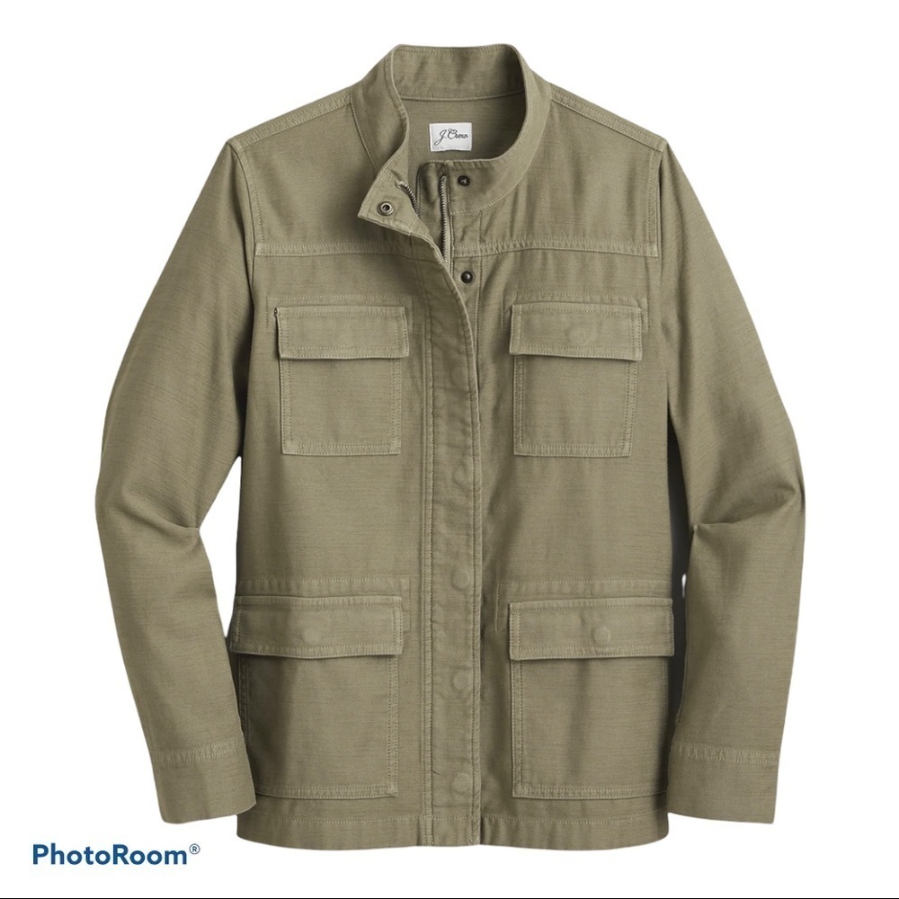 NWT J.Crew Garment Dyed Jacket Light Fatigue Utility Small - Picture 3 of 11